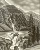 Landscape with Waterfall in the Rocky Mountains, 1967