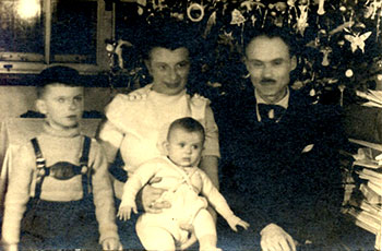 With wife Maria and childen Orest and Zonia, Mittenwald, January 1949