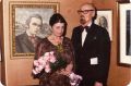 With wife Maria in front of his works at celebration honouring his 50 years of artistic work, Edmonton, 1979
