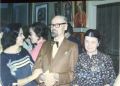 At exhibition opening with wife Maria (right) and exhibition organizer Sonia Skrypnyk (left), 1980s