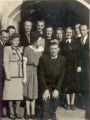 With members of a Ukrainian cultural organization, Mittenwald, 1940s, back row, third from left