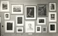 Works displayed at art exhibition, Edmonton, 1950s