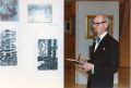 Preparing to open an art exhibition, Edmonton, 1980s